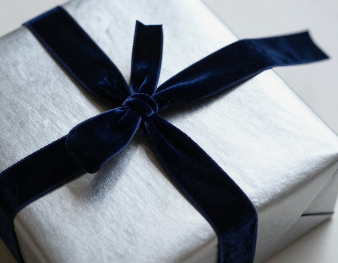 Luxury gift wrapping with elegant ribbons and custom paper