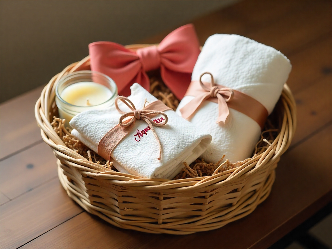 Custom handmade gift basket with personalized items