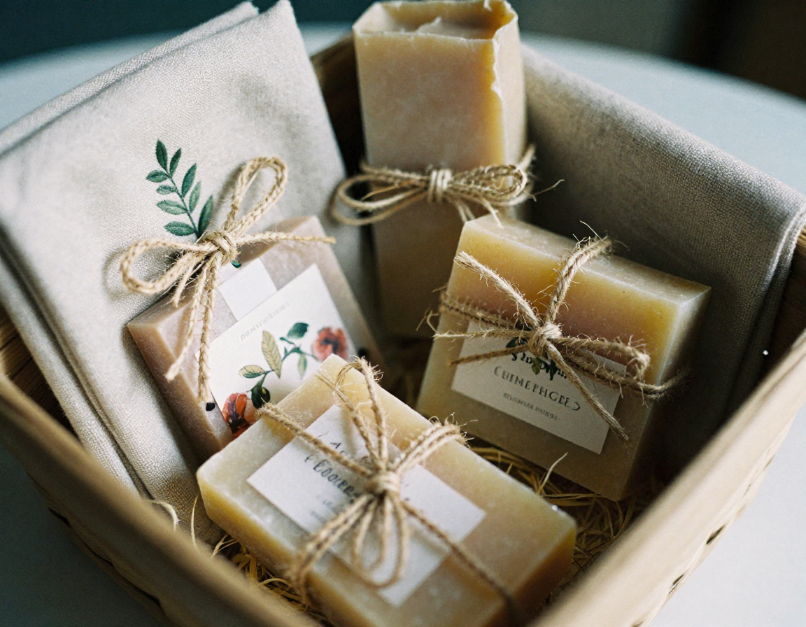 Curated gift basket with handmade items